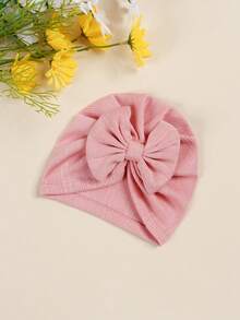 3pcs Baby & Kids Soft Breathable Diamond Pattern Cute Bow Stretchy Beanie Hats - Multicolor - View 9