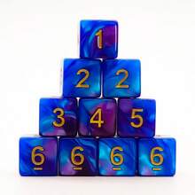 SWAJUJA 10PCS Polyhedral Dice - D6 Acrylic 16mm 6 Sided Double Color Game Dice For RPG, MTG, Table Games