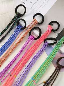 Set de 3 pelucas trenzadas para niños, trenzas degradadas de color, coletas, accesorios para el cabello