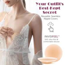 Cakes Nipple Covers No ShowSticky Silicone Nipple Pasties For Women No Show  Backl Pasties Adhesive Silicone Reusable 1Pair