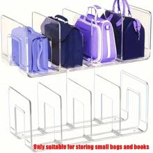 Organisateur de bureau étudiant transparent en 4 pièces - Étagère à fournitures de bureau - Sac dans un sac - Organisateur de maquillage - Support de mini-sac à main - Organisateur de sac à main transparent à 4 compartiments - Rangement de sac à main - Séparateur de rangement pour penderie - Convient pour les sacs à main, les cravates et les écharpes