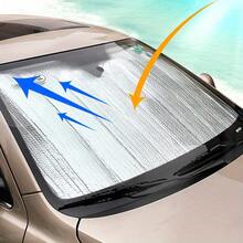 1pc 130*60cm Car Sunshade - Heat Insulation, UV Protection Windshield Cover For Parking Lot