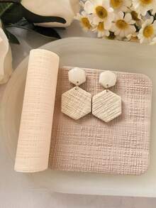High Precision Pottery Textured Rolling Pin - Durable Plastic Handcraft Mold, Suitable For DIY Jewelry Making And Art Design, Soft Clay Texture Tool With Fine Patterns, Ideal For Unique Handmade, Decorative Earrings | Textured Craft Surface, Jewelry Making Supplies - Texture Roller - View 3