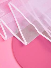 1pc Bridal Double-Layer Veil With Edging, Romantic Wedding Headdress Accessary, Suitable For Wedding, Photoshoot, And Formal Parties