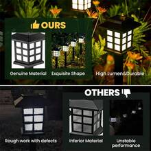 24/12/6pcs Solar Outdoor Light, IP44 Sidewalk Light, LED Landscape Lighting Garden Light, Suitable For Sidewalks, Driveways, Courtyards And Lawns, Solar Garden Decoration, Christmas Decoration, July 4th Decoration - 白色 - 查看 3