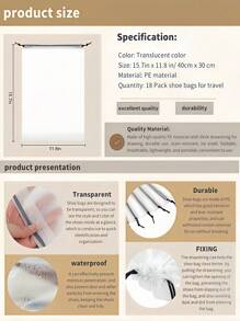 1pc/5pcs/10pcs Clear Shoe Bags For Travel 5 PCS,Drawstring Travel Shoe Bags For Packing, Waterproof Dustproof Portable Travel Shoe Storage Bag For Men And Women,New Shoe Dust Bag
