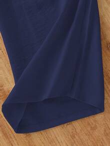 Teen Girl Flowy Loose Vacation Style Wide Leg Pants, Spring/Summer - Royal Blue - View 8