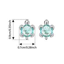 WOSTU 1 件 925 纯银时尚海星海龟耳环海洋系列耳环 CZ 镀铂金女士夏季派对珠宝礼物