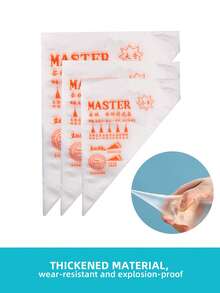 100 个重型一次性塑料裱花袋，加厚糕点袋 - 耐用、防滑，适用于蛋糕装饰、烘焙、糖霜和厨房工具、家庭和专业面包师烘焙用品、蛋糕装饰必需品 - 橘色 - 查看 5