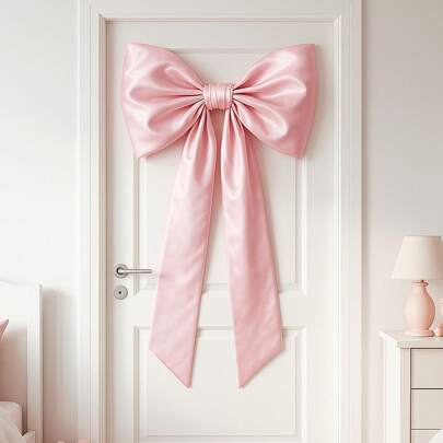 Large Wedding Pew Bows - Satin Ribbon Bows - Wedding Aisle Decorations, 60*110cm Big Bow Decorations Satin Ribbon Twist TieBirthday Party Decor Big Bow Decorations Satin Ribbon Twist Tie, For Bridal Shower Reception Wedding Ceremony With Long Tails