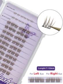 PALM LASHES 144Pcs Brown/Black Lash Clusters With Clear Band Bottom Lashes 5-6mm Korean Girl Group ACE C Curl WideSpan Eyelash Extension Individual Clusters Left & Right Cartoon Fairy Hair Natural Day Korea Style DIY Cartoon Anime Style