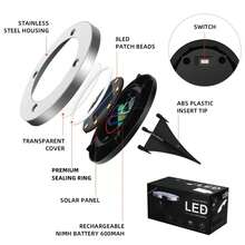 4/8/12/24pcs Solar Ground Lights, Outdoor 8LED Pathway Lights, Solar Garden Lights Landscape Lighting, Patio, Lawn, Driveway,White Light - White - View 6