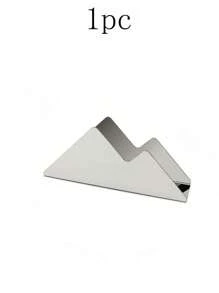 1pc Metal Napkin Holder,Silver Hollow Pattern,Stylish And Simple Gold Triangle Napkin Holder,Napkin Holders For Dining Table Restaurant Decoration, Modern Napkins Holder, Dining Table Napkin Holders For Kitchen (Gold,Silver,Black)