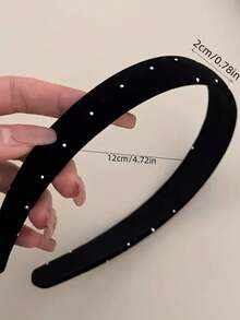 1 băng đô đính đá phong cách Hàn Quốc, vòng tóc xốp màu pastel lấy cảm hứng từ Dopamine, phụ kiện tóc dự tiệc tối giản thanh lịch và ngọt ngào - Vàng nhạt - Xem 5