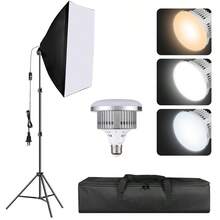 45W 3 Colors Temperature Softbox Lighting Kit, Photography Studio Light With 19.7"X27.5" Reflector And Remote | Professional Photo Studio Equipment For Portrait Video - 19.7"X27.5" - 查看 1