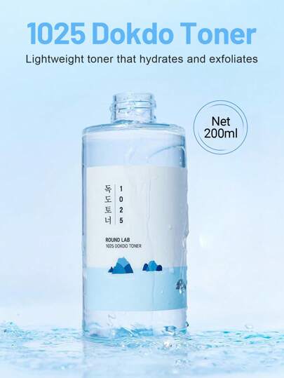  ROUND LAB 1025 Dokdo Toner controlează sebumul și reduce excesul de sebum. Este un toner facial exfoliant delicat. Hidratează cu apă de mare și are o suprafață moale, fără a lipici. Îngrijire coreeană a pielii 200 ml