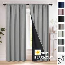 2 件遮光窗帘隔热衬里窗帘布适用于客厅、卧室、厨房、浴室、家居装饰