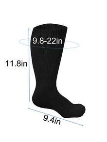 Mens Diabetic Over The Calf Socks Compression Knee High Socks Feet Protection - Đen+Trắng+Xám - Xem 2