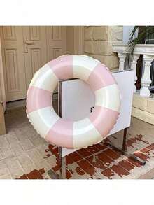 1pc Kids Thickened PVC Anti-Flip Life Buoy, Fashion Retro Stripe, Swimming Pool Inflatable Armpit Swim Ring For Beginner Boys Girls, Summer - Multicolor - View 19