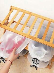 1pc/5pcs/10pcs Clear Shoe Bags For Travel 5 PCS,Drawstring Travel Shoe Bags For Packing, Waterproof Dustproof Portable Travel Shoe Storage Bag For Men And Women,New Shoe Dust Bag