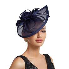 Elegant Alluring Women Derby Church Wedding Feather Sinamay Fascinator Headband Hair Clip Mini Hats Tiny Hats Derby Hat Mini Top Hat Mini Cap, School Stuff