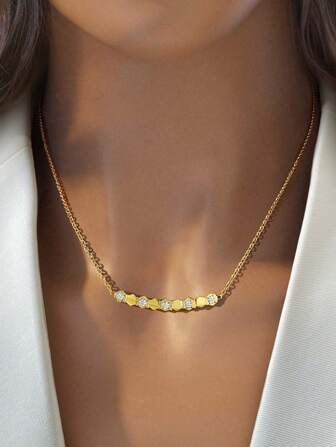 قلادة زركونيا عسلية أنيقة من فضة 925 إسترليني لسيدات المجوهرات هدية للبنات، قطعة واحدة مجوهرات فاخرة تناسب الاستخدام اليومي والخروج