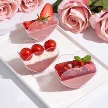 3 Oz Mini Dessert Cups With Spoons, Heart-Shaped Bowls, Perfect For Tasting Birthday Party Desserts, Parfait Cups, Wine Glasses, Reusable Fruit Ice Cream Pudding Appetizer Cups And Bowls.