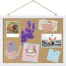 FEBSNOW Cork Board Bulletin Board 15.X 12 Inches With Rectangle White Frame Hanging Pin Office Home Message Board Or Board Decoration - 白色邊框 - 查看 8