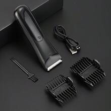 LEATVOOK Men's Body Trimmer, Electric Shaver, Electric Inguinal And Hair Trimmer, Ceramic Blade Male Hygiene Shaver Trimmer, Full Body Beauty,Perfect Christmas Gift. - 黑色 - 查看 10