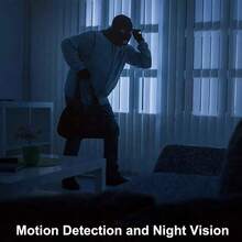 家庭安全摄像头，通过智能手机远程控制，360°全覆盖室内摄像头，WiFi，1080P 高清，夜视，人工智能运动检测，双向音频，USB 供电 - 白色 - 查看 7