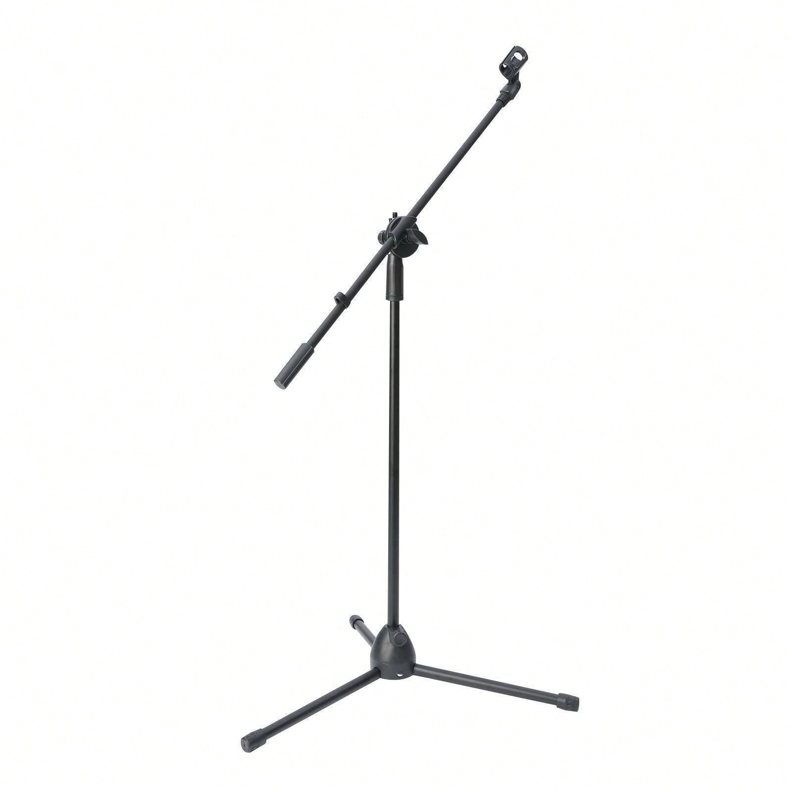(73-175cm) Microphone Stand Boom Adjustable Straight Collapsible Studio Holder With Free Tripod Telescoping Mic Clip Adapter Tripod Base For Musicians Party Stage