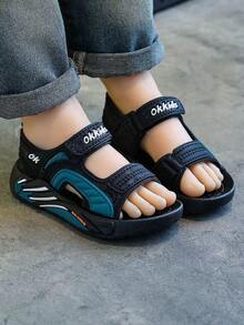 Sandalias suaves y cómodas para niños, con suela flexible y de moda versátil para playa, para niños y niñas, sandalias ligeras y casuales para interior/exterior, zapatos de jardín para primavera/verano - Negro - Ver 6