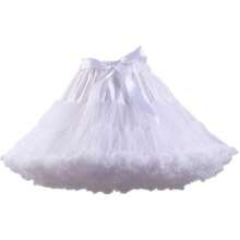 Womens 3-Layered Pleated Tulle Petticoat Tutu Puffy Party Cosplay Skirt - Màu vàng - Xem 9