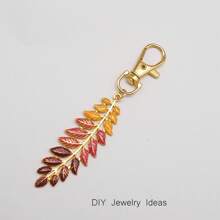 1 pièce Pendentif charm de feuilles de saule émaillé - Feuille en acier inoxydable pour la fabrication de bijoux, collier et boucle d'oreille DIY Craft Findings 6x2cm
