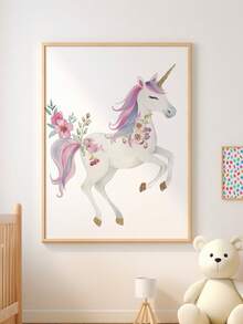 1pc Baby Room Decor Nursery Wall Art.Unicorn Mural, Unicorn Kids Room Decor, Girls Bedroom Mural, Whimsical Unicorn Poster, Kids Room Digital Wall Art, Playroom Decor, Toddler Room Prints, Eclectic Nursery Wall Art.Baby Nursery - Cute And Playful Children's Decor.Various Sizes 20-70cm, Framed Or Unframed Available, Perfect For Baby Room Decor.Home Decor, Summer Wall Art - Multicolor - View 5
