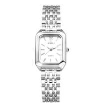 JEWELRYWE Elegant And Simple Women's Watch, Small Luxury Analog Quartz Watch, Removable Alloy Strap, Adjustable Band Size, Rectangular Square Dial, Suitable For Casual Business Wear, Birthday Christmas Gift, With Watch Strap Removal Tool - 銀色 - 查看 12