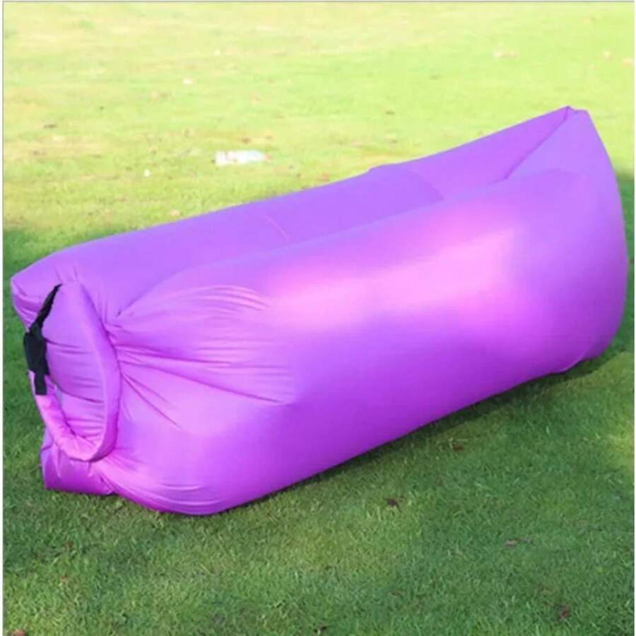 Portable Inflatable Air Sofa Bed - Compact Lounge Sofa For Camping, Beach,Party Lightweight Water-Resistant Outdoor Furniture - Purple - View 1