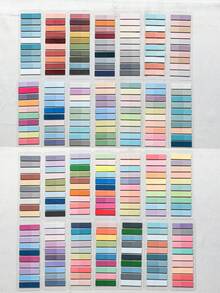 5600pcs/Pack Back To School Supplies, 28 Styles Vintage, Neon And Pastel Color Transparent PET Memo Sticky Notes, Student Stationery Index Tag, Muted Tone Sticky Notes, 28 Patterns Per Pack - Multicolor - View 1