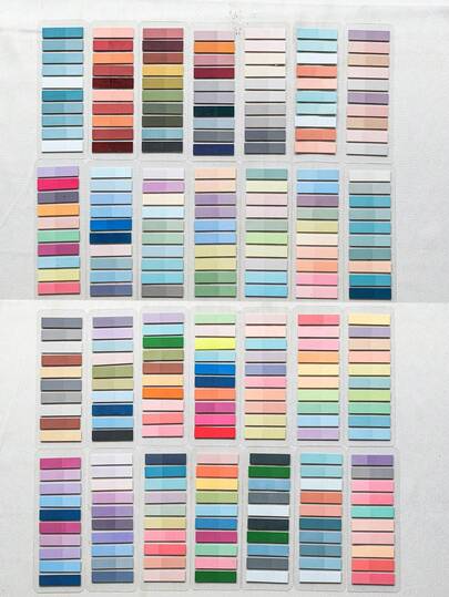 5600 piezas/Paquete Útiles escolares, 28 estilos de notas adhesivas transparentes de PET en colores vintage, neón y pastel, etiquetas de índice para papelería estudiantil, notas adhesivas en tonos apagados, 28 patrones por paquete