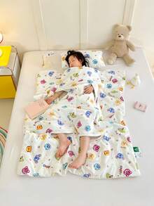 1 件装加厚腹部保暖防踢毯袋，卡通恐龙印花双面多功能幼儿睡袋，适合身高 100 厘米/120 厘米/150 厘米以下
