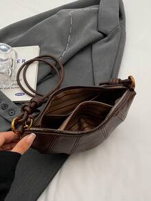 复古简约饺子、羊角面包和新月形状奢华感手提包，新款女士多功能单肩包和斜挎包，带手机和零钱包