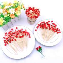 300/200/100/50/10pcs Red Heart Cocktail Picks, Fruit Picks, Dessert Picks, Appetizers, Fruit Skewers, Cupcake Toppers, Sandwich Picks, Long Cocktail Picks, Suitable For Valentine's Day, Birthday, Wedding, Party, Etc. - Multicolor - View 5