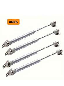 1/4 paquets Charnières à gaz classiques - Support de levage 100N/22,5 lb, amortisseurs à gaz hydrauliques en métal et plastique pour portes d'armoire, charnières de couvercle à fermeture en douceur pour boîtes de rangement, montage de porte avec finition mate
