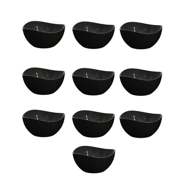 Tigela Bowl Jogo de Sobremesa Cremeira Pote Preto 10un