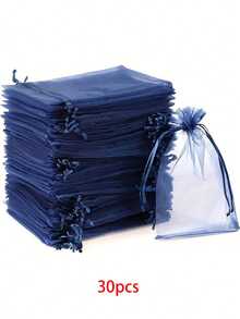 10pcs/20pcs/30pcs 4x6 Inches Luxurious Organza Drawstring Jewelry Pouches - Wedding Party Christmas Favor Gift Bags & Organizers - Reusable, Soft, And Durable Black Gift Wrapping Accessories - Multicolor - View 22