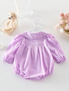 秋季女婴蝴蝶结粉色连体衣