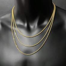 1pc S925 Sterling Silver Thick Twisted Rope Chain Necklace, Vintage Street Style Hiphop Necklace For Men, Long Necklace Suitable For Street Dance Club Wearing, Gift For Boyfriend/Husband