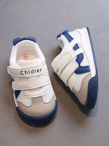Zapatos de bebé y niño pequeño para otoño y primavera con cierre de doble gancho y bucle, suela blanda y antideslizante de TPR transpirable y cómoda, adecuados para niños y niñas de 0 a 4 años, para uso en interiores y exteriores