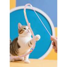 一款创意宠物玩具，配色清新，猫玩具线管，逗猫棒，炫彩亮片，蜻蜓，弹性十足