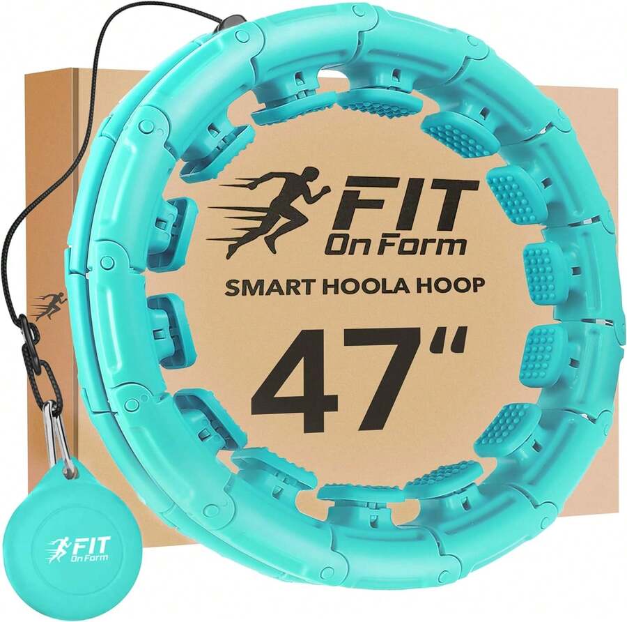 Infinity Weighted Hula Fit Hoop For Adult Weight Loss, 2 In 1 Smart Fitness Exercise Hoop For Women Abs Workout, 24/28/32 Detachable Knots - Mint Green - View 1